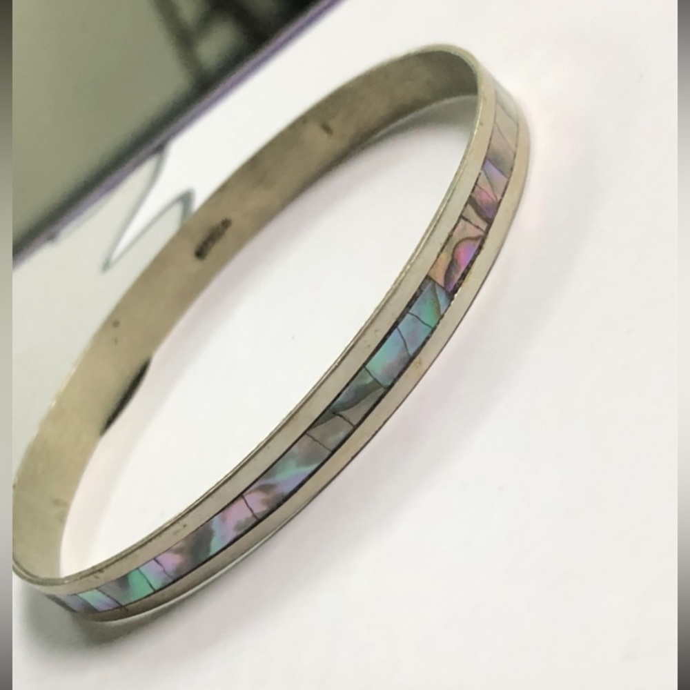 Vintage Mexican abalone shell bangle